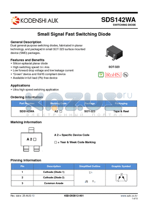 SDS142WA datasheet - Small Signal Fast Switching Diode