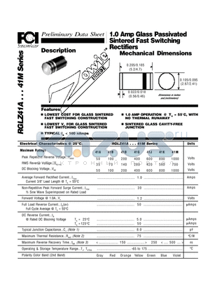 RGLZ41B datasheet - 1.0 Amp Glass Passivated Sintered Fast Switching Rectifiers Mechanical Dimensions
