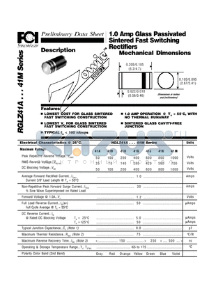 RGLZ41K datasheet - 1.0 Amp Glass Passivated Sintered Fast Switching Rectifiers Mechanical Dimensions