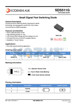 SDS511G datasheet - Small Signal Fast Switching Diode