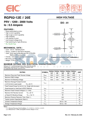 RGP02-12E datasheet - HIGH VOLTAGE