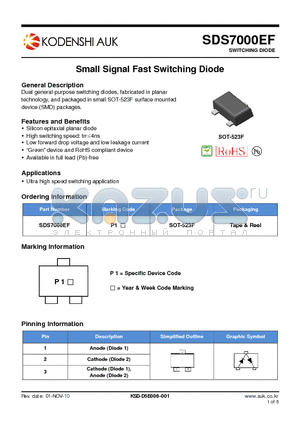 SDS7000EF datasheet - Small Signal Fast Switching Diode