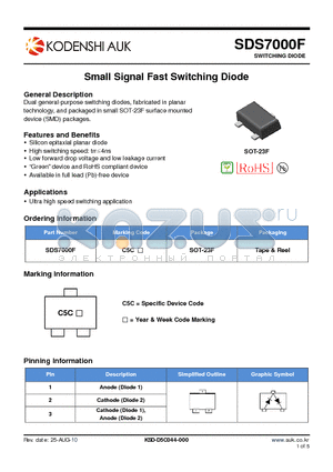 SDS7000F datasheet - Small Signal Fast Switching Diode