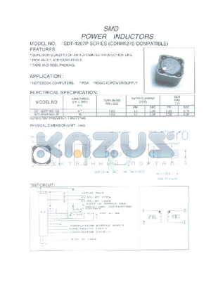 SDT-1207P-100-122 datasheet - SMD POWER INDUCTORS