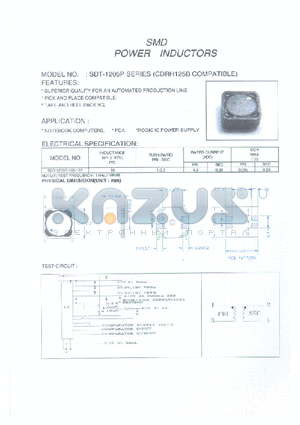 SDT-1205P-100-122 datasheet - SMD POWER INDUCTORS