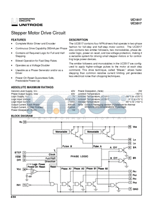 UC1517 datasheet - Stepper Motor Drive Circuit
