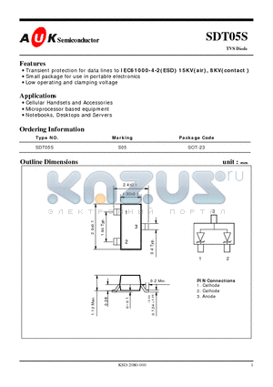 SDT05S datasheet - TVS Diode