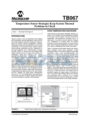 TB067 datasheet - Temperature Sensor Strategies Keep System Thermal Problems in Check