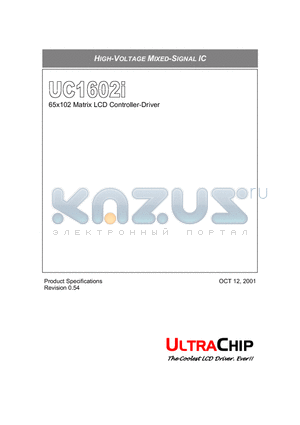 UC1602I datasheet - 65x102 Matrix LCD Controller-Driver
