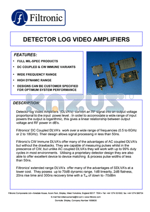 RV002 datasheet - DETECTOR LOG VIDEO AMPLIFIERS