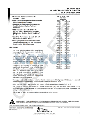 SN74ALVC16821DL datasheet - 3.3-V 20-BIT BUS-INTERFACE FLIP-FLOP WITH 3-STATE OUTPUTS