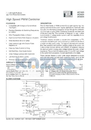 UC1823J datasheet - HIGH SPEED PWM CONTROLLER