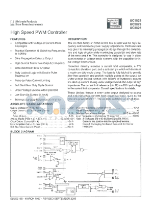 UC1823L datasheet - HIGH SPEED PWM CONTROLLER