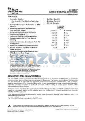 UC1846-EP datasheet - CURRENT-MODE PWM CONTROLLER