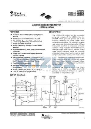 UC1854BJ datasheet - ADVANCED HIGH-POWER FACTOR PREREGULATOR