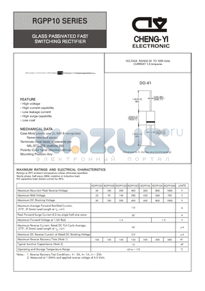 RGPP10M datasheet - GLASS PASSIVATED FAST SWITCHING RECTIFIER