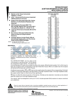 SN74ALVCH162841DL datasheet - 20-BIT BUS-INTERFACE D-TYPE LATCH WITH 3-STATE OUTPUTS