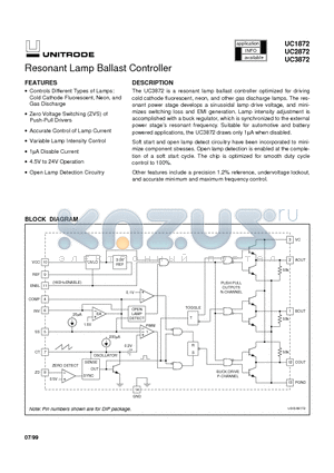 UC1872 datasheet - Resonant Lamp Ballast Controller