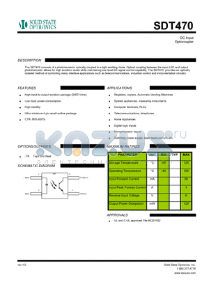 SDT470 datasheet - DC Input Optocoupler