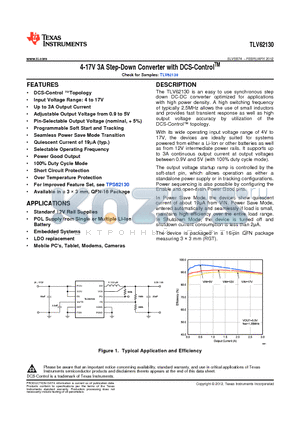 TLV62130 datasheet - 4-17V 3A Step-Down Converter with DCS-ControlTM