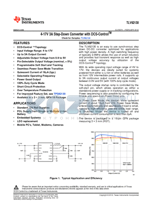 TLV62130RGTR datasheet - 4-17V 3A Step-Down Converter with DCS-ControlTM