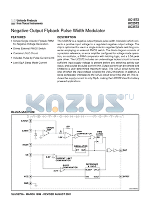 UC2572 datasheet - Negative Output Flyback Pulse Width Modulator