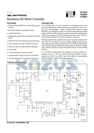 UC2625 datasheet - Brushless DC Motor Controller