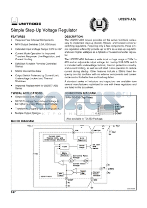 UC2577T-ADJ datasheet - Simple Step-Up Voltage Regulator