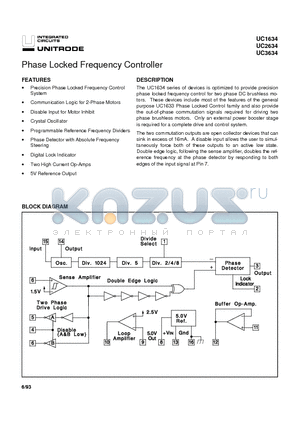 UC2634 datasheet - Phase Locked Frequency Controller