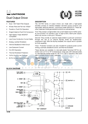 UC2706 datasheet - Dual Output Driver