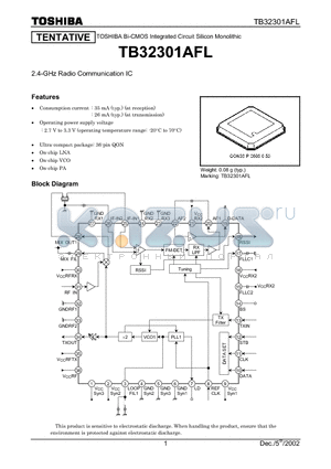 TB32301AFL datasheet - TOSHIBA Bi-CMOS Integrated Circuit Silicon Monolithic