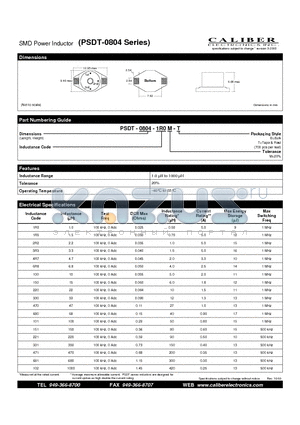 PSDT-0804 datasheet - SMD Power Inductor