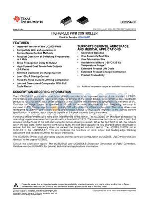 UC2825AMDWREPG4 datasheet - HIGH-SPEED PWM CONTROLLER