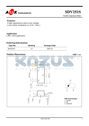 SDV251S datasheet - Variable Capacitance Diode