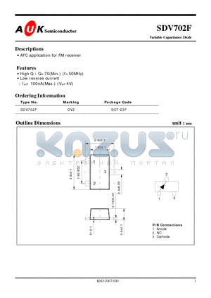 SDV702F datasheet - Variable Capacitance Diode