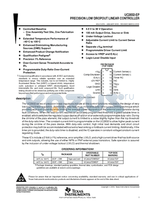 UC2832TDWREP datasheet - PRECISION LOW DROPOUT LINEAR CONTROLLER