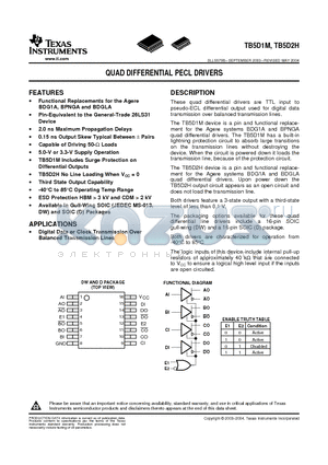 TB5D1M datasheet - QUAD DIFFERENTIAL PECL DRIVERS