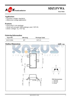 SDZ15VWA datasheet - Zener Diode