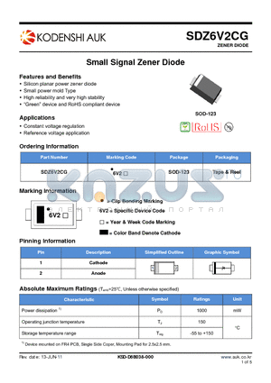 SDZ16VCG datasheet - Small Signal Zener Diode