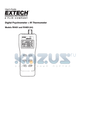 RH401 datasheet - Digital Psychrometer  IR Thermometer