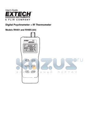 RH405 datasheet - Digital Psychrometer  IR Thermometer