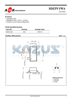 SDZ5V1WA datasheet - Zener Diode