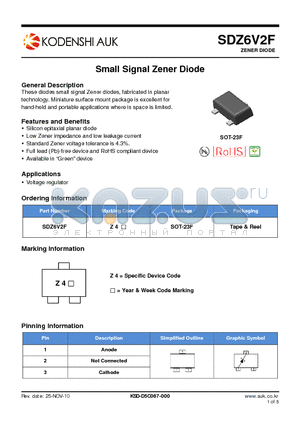 SDZ6V2F datasheet - Small Signal Zener Diode