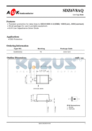 SDZ6V8AQ datasheet - Low Cap. Diode