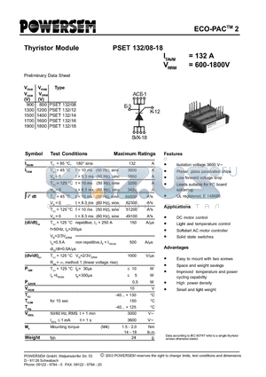 PSET132 datasheet - Thyristor Module