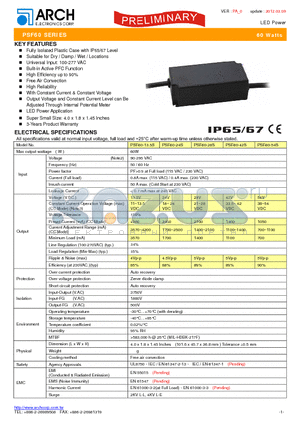 PSF60 datasheet - LED Power