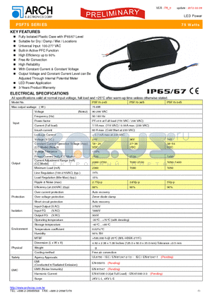 PSF75 datasheet - LED Power