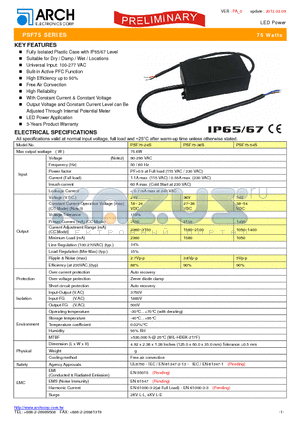 PSF75-54S datasheet - LED Power