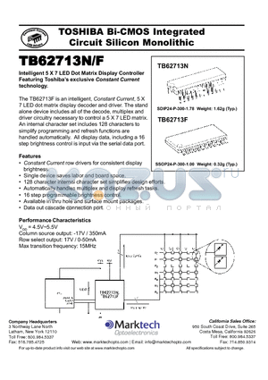 TB62713N datasheet - TOSHIBA Bi-CMOS Integrated Circuit Silicon Monolithic