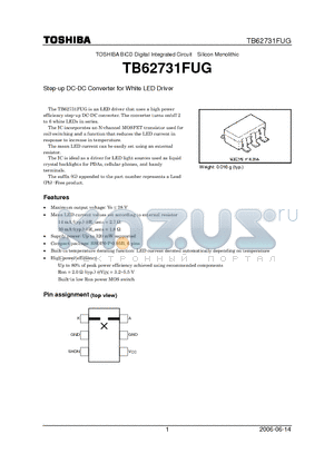 TB62731FUG datasheet - Step-up DC-DC Converter for White LED Driver